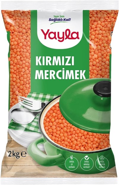 yayla Kırmızı Mercimek Top Tane 2 kg