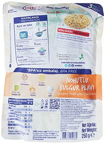 Yayla Nohutlu Bulgur Pilavı (250 Gr) 2li paket - Seçenekler: 250 Gr, 250 Gr (2 paketi), 250 Gr 3lü paket...