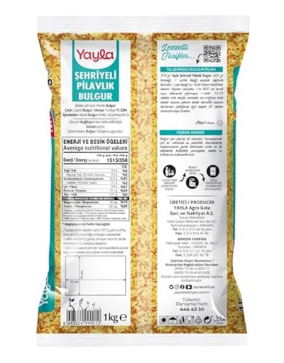 Yayla Şehriyeli Pilavlık Bulgur (1 Kg)