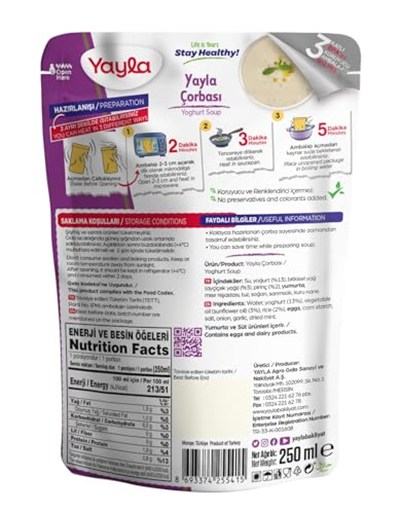 Yayla Yayla Çorbası (250 Gr) Tekli Paket