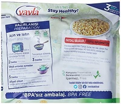 Yayla Yeşil Mercimekli Bulgur Pilavı (250 Gr) 6lı paket - Seçenekler: Pack of 6, 250 Gr, 250 Gr (2 paketi), 250 Gr 3lü paket...