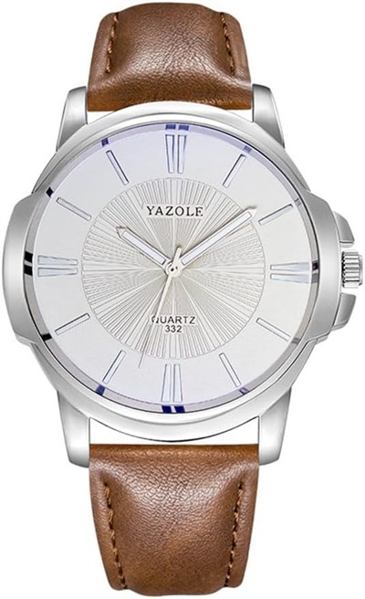 Yazole Yazole Erkek Kol Saati Kahverengi Siyah Deri Kordon lu Şık Trend Moda