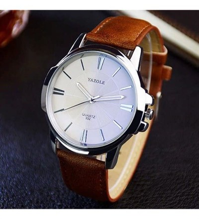 Yazole Yazole Erkek Kol Saati Kahverengi Siyah Deri Kordon lu Şık Trend Moda