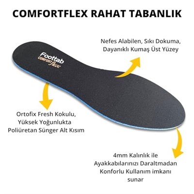 YeferStore Soft Comfort Ayakkabı Tabanı, Nefes Alabilen Rahat Kumaş Spor Tabanlık, 1 Çift (Siyah, 43-44)