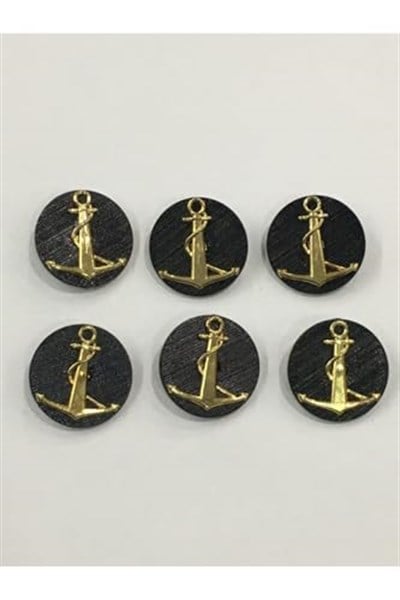Yelek Hırka Düğmesi 6 Lı Set Çapa Armalı 1,8 Cm, d207
