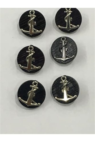 Yelek Hırka Düğmesi 6 Lı Set Çapa Armalı 1,8 Cm, mk300