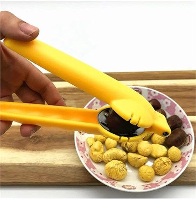 Yenigeldi 1 Adet Yeni Tasarım Ergonomik Paslanmaz Çelik Hazneli Kestane Kesici,Sarı