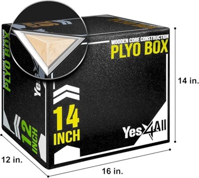 Yes4All Antrenman için yumuşak köpükten Plyo kutusu, crossfit, MMA, piyometrik antrenman için – 3ü 1 arada ahşap çekirdekli zıplama kutusu
