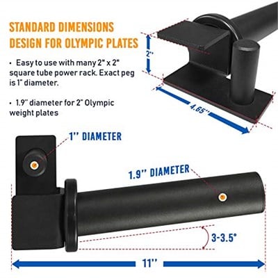 Yes4All Ataşman Kapasitesi 5x5 cm Tüp için 453 kg, J-Kanca, Gözcü Kolu, Çömelme Rafı için Daldırma Çubuğu dahil 2,5 cm Delikli Güç Kafesi