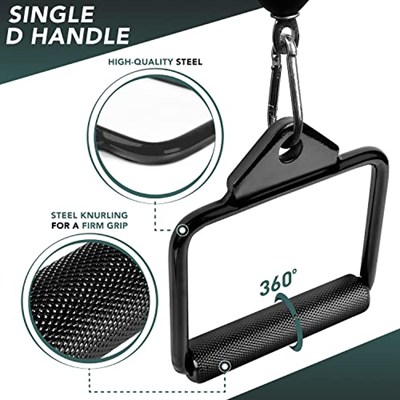Yes4All Cable Attachment Unisex Yetişkin P376 Kombi LAT Makinesi, D. Single D Sap, B. Lata Makinesi Başlığı
