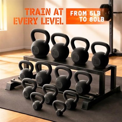 Yes4All Kettlebel/küre dambıl, dökme demirden 2-22 kg - siyah girya