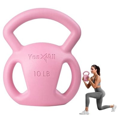 Yes4All Kettlebell 3 Kulplu, Kettlebelller için Geniş ve Dokulu Tutma Yeri, Küçük Ağırlıklar, Kulplu Dumbbell ile Çalışma - 2268 g / 4536 g / 6804 g / 9072 g / 11340 g