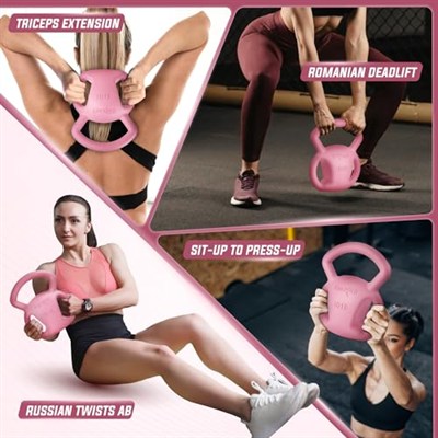 Yes4All Kettlebell 3 Kulplu, Kettlebelller için Geniş ve Dokulu Tutma Yeri, Küçük Ağırlıklar, Kulplu Dumbbell ile Çalışma - 2268 g / 4536 g / 6804 g / 9072 g / 11340 g