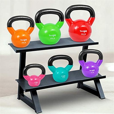 Yes4All Kettlebell Seti, Vinil Kaplama, Kombo, Tüm Vücut İçin, Egzersiz Ekipmanları, Şınav, Kavrama Gücü Egzersizi, Dambıl Ağırlık Egzersizleri