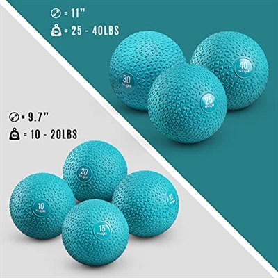 Yes4All Slam Topları, 4,5–18 kg ağırlık aralığında, dayanıklı PVC ve kum dolgulu, merkez kaslarını güçlendirmeye yönelik dinamik egzersiz için