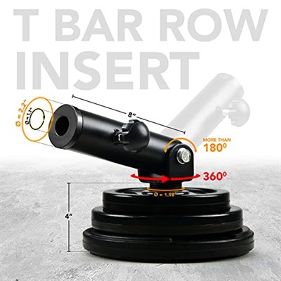 Yes4All T-Bar Row Plate Post Insert Landmine – Fit 2” Olympic Bars – Full 360° Swivel & Easy to Install