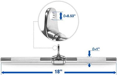 Yes4All Üniseks Kablo Bağlantısı Combo Çift D Kolu Kauçuk Lat Makine Ataşmanı Triceps Halatı Düz ​​Döner Bar V Şekli Bar Kablo Ek Kablo Ev Spor Salonu için Makine Aksesuarları