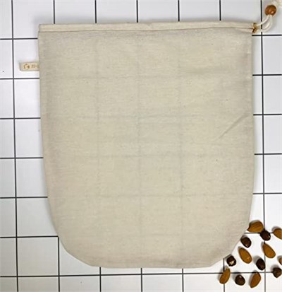 yofu yoga and food %100 Ağartılmamış Ham Pamuk Bitkisel Süt Süzme Kesesi Badem Sütü, Fındık Sütü, Yeşil Sebze Suyu Süzme - Organik Pamuk Kese (30 x 35 cm) - Seçenekler: 25 x25 cm, 30 x 35 cm, 35x50 cm