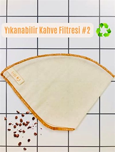 yofu yoga and food (2 adet) Yıkanabilir, Kumaş, Organik Kahve Filtresi (no:2) Ağartılmamış%100 Ham Pamuk - Ekolojik Filtre no:2
