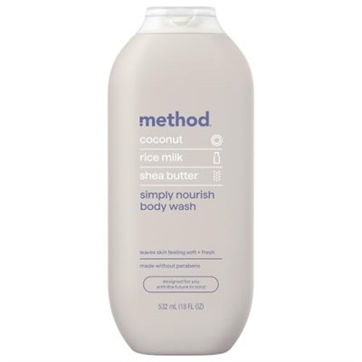 Yöntem Vücut Yıkama, Basitçe Besler, Hindistan Cevizi, 18 Fl Oz