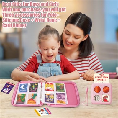 Yoto Kartları için Kart Kılıfı - Çocuk Aksesuarı, Fermuarlı Yumuşak Taşınabilir Klasör ve 96 Cepli Oyuncu ve Mini Sesli Kitap Kartları, Seyahat için Yoto Mini Silikon Kılıflı Kart Bağlayıcı Tutucu