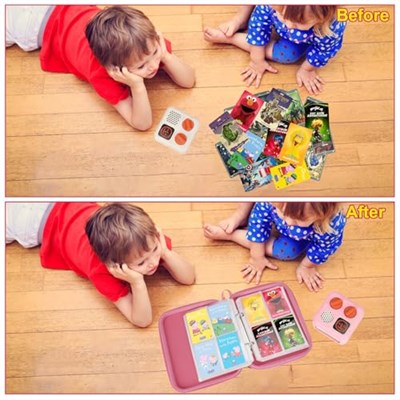 Yoto Kartları için Kart Kılıfı - Çocuk Aksesuarı, Fermuarlı Yumuşak Taşınabilir Klasör ve 96 Cepli Oyuncu ve Mini Sesli Kitap Kartları, Seyahat için Yoto Mini Silikon Kılıflı Kart Bağlayıcı Tutucu