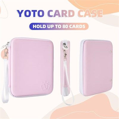 Yoto Kartları için Kart Kılıfı, Fermuarlı 80 Cepli Ticaret Yoto Oyuncu Kart Klasörü, Mini Sesli Kitap Kartlarını Tutmak için Taşınabilir Kart Tutucu Kitabı, Erkek ve Kız Çocukları için Uygun (Pembe)