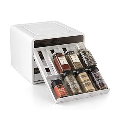 YouCopia SpiceStack baharat rafı, ayarlanabilir, 24 şişe, beyaz