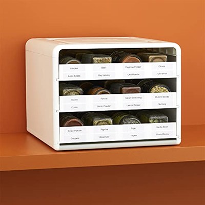 YouCopia SpiceStack baharat rafı, ayarlanabilir, 24 şişe, beyaz