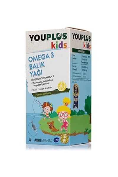 Youplus Kids Omega 3 Balık Yağı Şurup 150 ML