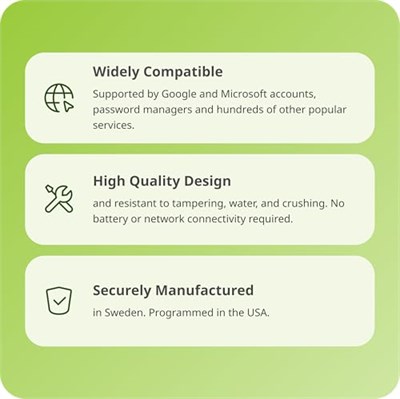 Yubico YubiKey 5 Nano - İki Faktör Kimlik Doğrulama USB Güvenlik Anahtarı, USB-A Bağlantı Noktasına Uyar - Çevrimiçi Hesaplarınızı Şifre Than ile Koruyun, Fido Sertifikalı USB Şifre Anahtarı, Ekstra K