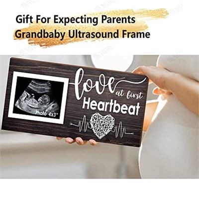 Yudarte Yeni Anne Hediyeleri - Hamilelik Duyuruları Bebek Ultrasonu Resim Çerçevesi - İlk Kalp Atışında Aşk Sonogram Fotoğraf Çerçevesi 10,7 x 7,7 cm - İlk Kez Ebeveynler için Bebek Kreş Dekoru