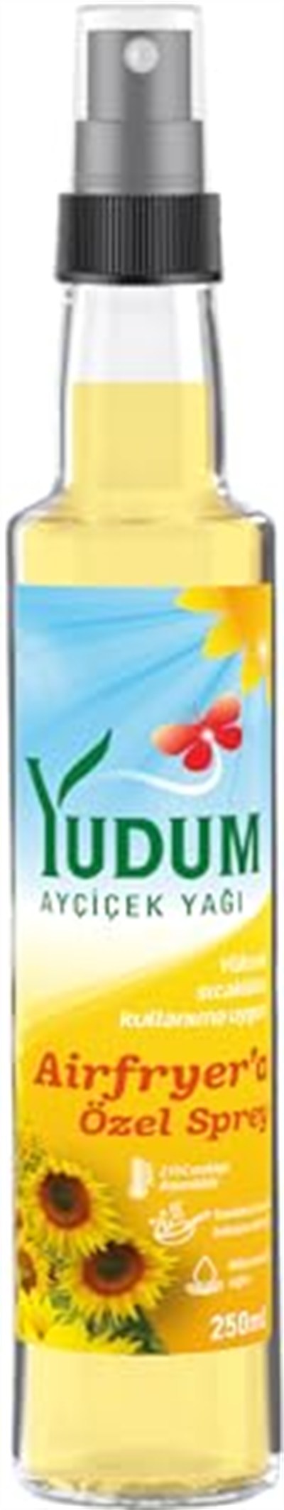 Yudum Ayçiçek Airfryera Özel 250 ml Sprey Yağı Cam