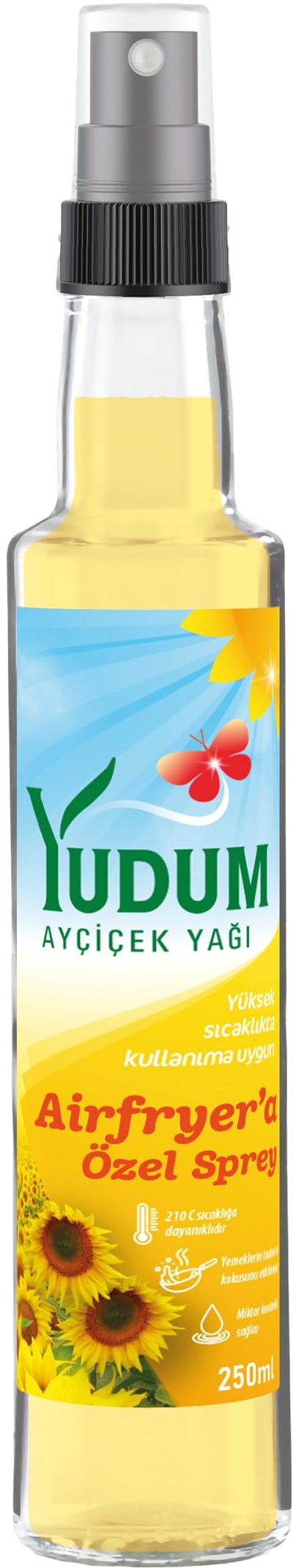 Yudum Ayçiçek Airfryera Özel 250 ml Sprey Yağı Cam