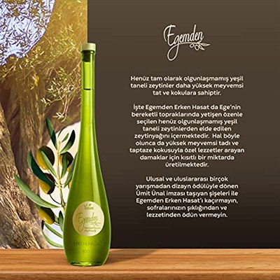 Yudum Egemden Özel Tasarım Erken Hasat 400 ml Sızma Zeytinyağı Cam
