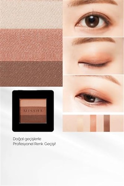 Yumuşak Dokulu, Dökülme Yapmayan 3 Renkli Göz Farı Triple Shadow (No.14 Dewy Apricot)