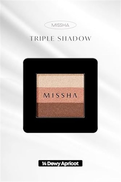 Yumuşak Dokulu, Dökülme Yapmayan 3 Renkli Göz Farı Triple Shadow (No.14 Dewy Apricot)