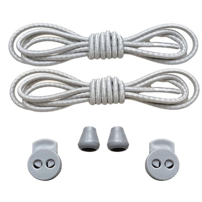 Yuvarlak, Akıllı, Kilitle, Tak-Bırak Bağcık, Yeni Nesil, Bağlamaya Gerek Olmayan Bot, Spor, Klasik Ayakkabı Bağcığı,Elastik 100 cm,1 Çift (Gri) (Çizgisiz Gri)