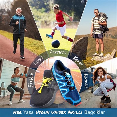 Yuvarlak, Akıllı, Kilitle, Tak-Bırak Bağcık, Yeni Nesil, Bağlamaya Gerek Olmayan Bot, Spor, Klasik Ayakkabı Bağcığı,Elastik Çocuk Yetişkin Takbırak
