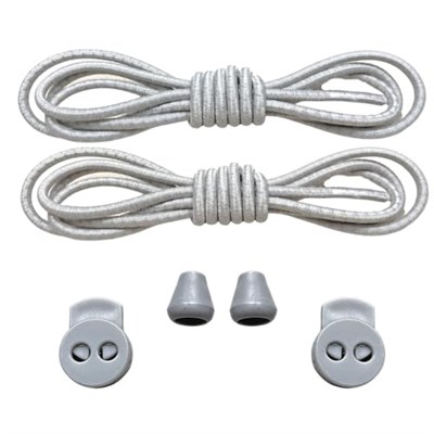 Yuvarlak, Akıllı, Kilitle, Tak-Bırak Bağcık, Yeni Nesil, Bağlamaya Gerek Olmayan Bot, Spor, Klasik Ayakkabı Bağcığı,Elastik 100 cm,1 Çift (Gri) (Çizgisiz Gri)