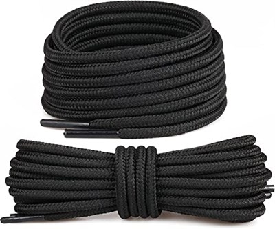 Yuvarlak Spor Ayakkabı Bağcığı, Botlar ve iş Ayakkabıları için Dayanıklı Polyester Bağcık, Kaliteli Ayakkabı Aksesuarı [1 ÇİFT]