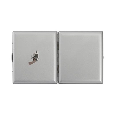 Zekupp Gümüş Gri Silah Temalı Metal Sigara Tabakası (ZU-TBK0023)