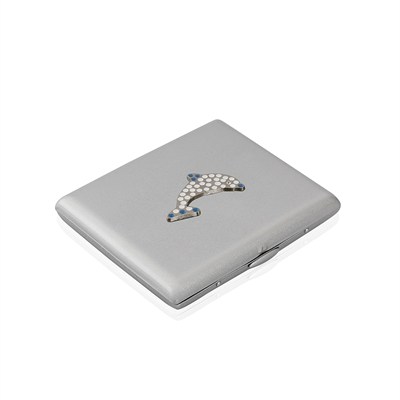 Zekupp Gümüş Gri Yunus Temalı Metal Sigara Tabakası (ZU-TBK0015)