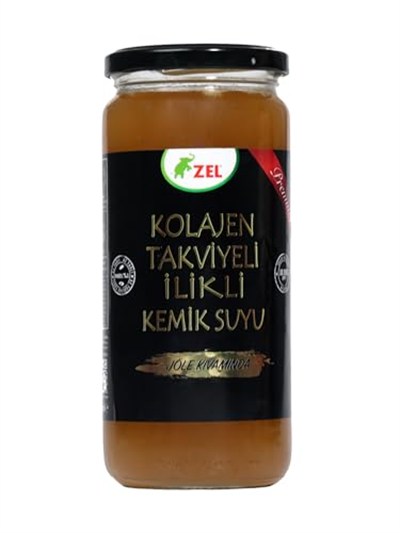 ZEL Kolajen Takviyeli İlikli Dana Kemik Suyu 480 ml – 14 Saat Kaynatılmış, 10.000 ppm Kolajen, Katkısız