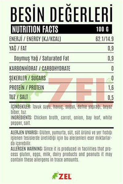 ZEL Tavuk Suyu 480 ml – Katkısız, Yemeklik Tavuk Suyu
