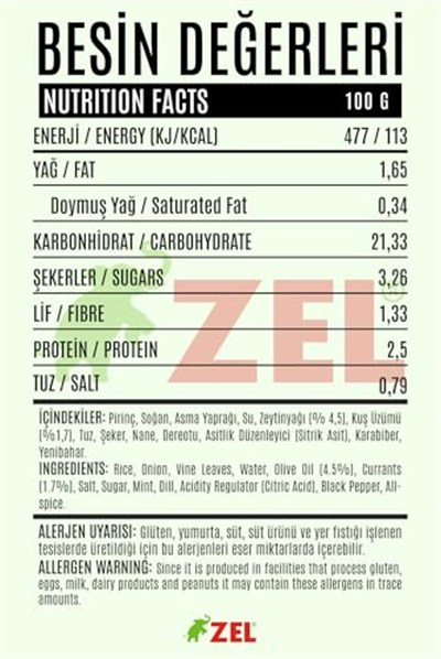 ZEL Yaprak Sarma Zeytinyağlı Kuş Üzümlü 200 g Hazır Yemek – Geleneksel Ev Yapımı Tadında
