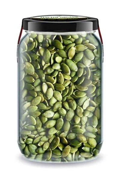 Zencefil Organik Kabak Çekirdeği İçi Bi Kavanoz 660 cc. Cam Kavanozda Saf Katkısız Kabak Çekirdeği Dried Pumpkin Seed