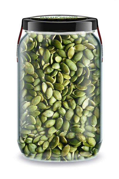 Zencefil Organik Kabak Çekirdeği İçi Bi Kavanoz 660 cc. Cam Kavanozda Saf Katkısız Kabak Çekirdeği Dried Pumpkin Seed