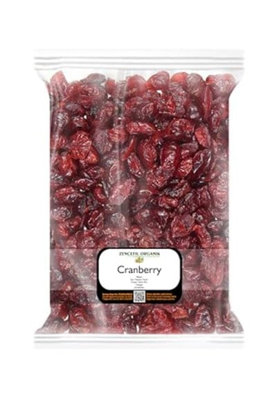 Zencefil Organik Yaban Mersini Kurusu 500 Gr Cranberry Kırmızı Yaban Mersini