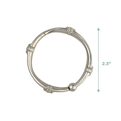 Zenna Home NeverRust Paslanmaz Alüminyum Dekoratif Duş Halkası, 12li Set, Fırçalanmış Nikel, 11 x 8,5 x 0,75